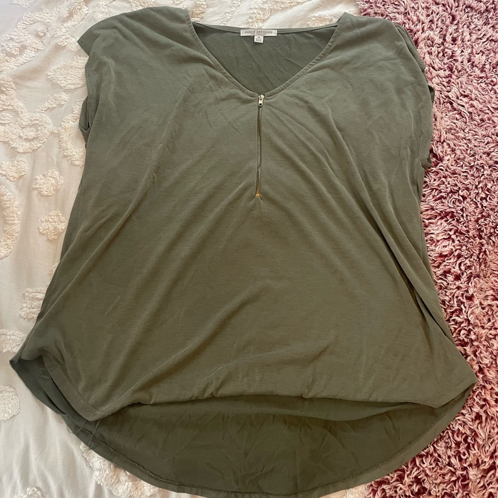 Green Top with Zipper